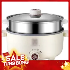 Nồi Lẩu Điện Đa Năng Kèm Giá Hấp INOX, Có Lớp Chống Dính Ceramic 28cm 813851