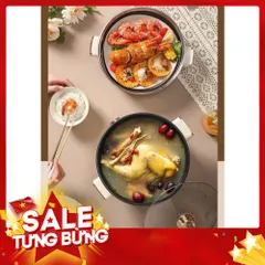Nồi Lẩu Điện Đa Năng Kèm Giá Hấp INOX, Có Lớp Chống Dính Ceramic 28cm 813851