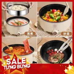 Nồi Lẩu Điện Đa Năng Kèm Giá Hấp INOX, Có Lớp Chống Dính Ceramic 28cm 813851
