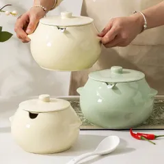 Âu Đựng Mỡ Heo, Hũ Đựng Gia Vị Bằng Sứ Cao Cấp Kèm Thìa – Thiết Kế Dáng Tròn Sang Trọng, Nhiều Dung Tích (880ml/1550ml) 813855