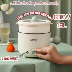 Nồi Lẩu Điện Mini Đa Năng 1.8L - Ca Nấu Mì Ozhu/Yueslila, 600W, Tặng Kèm Giá Hấp Tiện Lợi 813876