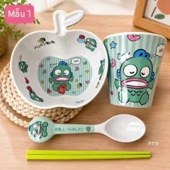 BỘ BÁT ĐŨA 4 MÓN HÌNH TRÁI TÁO SIÊU CUTE - Set Bát Ăn Dặm Hình Sanrio (Kuromi, Melody, Pompompurin, Hangyodon) Đa Năng 813883