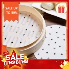 100 Tờ giấy nến đục lỗ size 23cm dùng cho nồi chiên không dầu hoặc lót bánh 813893