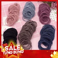 Sét 100 chun buộc tóc kèm túi đựng tiện lợi, phù hợp cho mọi loại tóc từ mỏng đến dày 813928