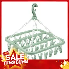Móc treo quần áo 32 kẹp, móc chùm phơi đồ trẻ em đa năng, gấp gọn,tiện dụng 813957