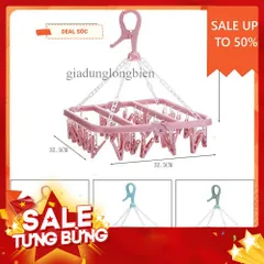 Móc treo quần áo 32 kẹp, móc chùm phơi đồ trẻ em đa năng, gấp gọn,tiện dụng 813957