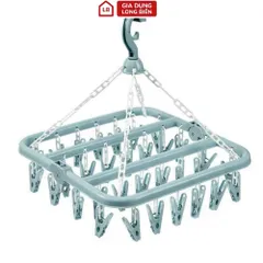 Móc treo quần áo 32 kẹp, móc chùm phơi đồ trẻ em đa năng, gấp gọn,tiện dụng 813957