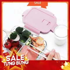 Thố Thuỷ Tinh 2 Ngăn, 3 Ngăn Tiện Dụng - Tặng Kèm Đũa, Thìa 813975