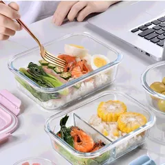 Thố Thuỷ Tinh 2 Ngăn, 3 Ngăn Tiện Dụng - Tặng Kèm Đũa, Thìa 813975