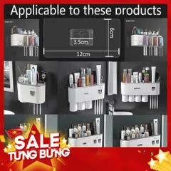 Miếng dán  Kệ Nhà Tắm Đa Năng Đựng dầu gội đầu, Miếng Dán Bộ Nhả Kem Đánh Răng Tự Động ,Hộp Giấy Vệ Sinh OENON 813988