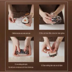 Combo 100 Túi đựng cơm nắm túi đựng cơm tam giác túi bóng đựng cơm onigiri túi bóng kính đựng cơm nắm dễ thương tiện lợi 814003