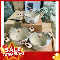 Nồi Chống Dính Vân Đá Đủ Size 20, 22, 24cm - Tay Cầm Chống Nóng, Dùng Được Mọi Loại Bếp 814007