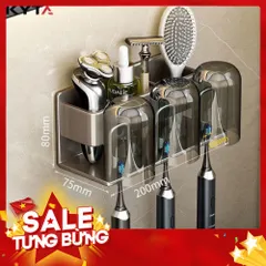 Giá Treo Bàn Chải Đánh Răng Kèm Cốc KYTA - Kệ Đa Năng Chất Liệu Nhôm Cao Cấp Chống Han Gỉ 814016