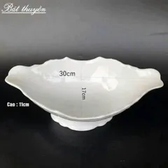 Đĩa Thuyền Đựng Gà Men Trắng Gốm Sứ Bát Tràng - Sang Trọng và Chất Lượng 814014