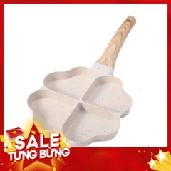 Chảo chống dính 4 ngăn khoanh trái tim màu trắng dùng được bếp từ 814031