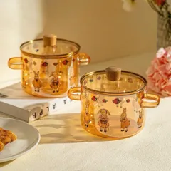 Nồi thủy tinh cao cấp chịu nhiệt độ cao với núm gấu Bear 1700ml 814035