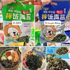 Combo 3 Gói Rong Biển 128Gr Rong Biển Ăn Liền Rong Biển Trộn Cơm Cho Bé Giòn Rụm Thơm Ngon Rong Biển Rắc Cơm