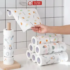 Cuộn khăn lau đa năng màu trăng, giấy lau bếp 50 tờ tiện lợi, tiết kiệm có thể giặt để tái sử dụng 814053