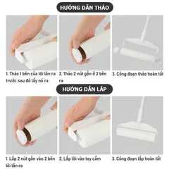 Chổi Năn Bụi Cán Dài 90cm Kèm Lõi 24cm - Tiện Lợi Cho Mọi Không Gian 814059