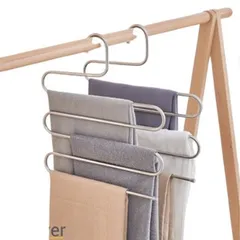 Móc Treo Quần Áo 5 Tầng Đa Năng  Hình Chữ S Bằng Kim Loại Thông Minh Tiết Kiệm Không Gian (giá sỉ) 814062