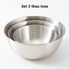 Sét 3 Bát Trộn Inox Cao Cấp - Đủ Size Tiện Lợi Cho Mọi Món Ăn 814098