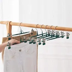 Combo 10 móc kẹp quần áo kim loại đầu kẹp có cao su chống xước 814110