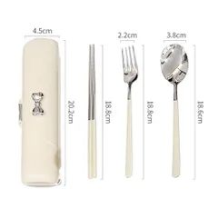 Bộ Thìa Dĩa Đũa Inox Cá Nhân Văn Phòng Học Sinh Cao Cấp Kèm Hộp Đựng Gắn Nơ Gương Sang Chảnh, Tiện Lợi Mang Đi Làm 814129