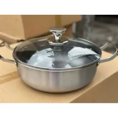 Chảo Inox Tổ Ong Sâu Lòng 28cm Cao Cấp - Chảo Chống Dính Toàn Phần 3 Lớp Dùng Cho Mọi Loại Bếp 814130