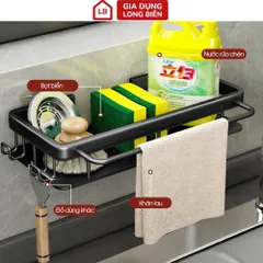 Giá Để Đồ Bồn Rửa Bát Dán Tường Kèm Móc Treo 30cm - Tiện Lợi Cho Nhà Bếp 814145