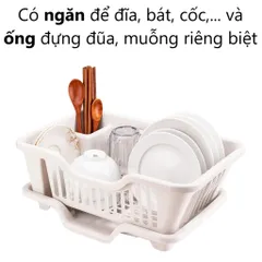 Rổ úp bát có khay hứng thoát nước tiện lợi giúp bát đĩa nhanh khô, giữ gìn vệ sinh cho phòng bếp 814152