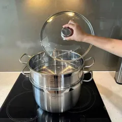 Bộ Nồi Xửng Hấp Inox 430 Cao Cấp Fivestar HT COOK - Nắp Kính, 28cm, Dùng Được Mọi Loại Bếp 814169