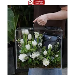 Hộp Mica Trong Suốt - Giỏ Cắm Hoa & Hộp Quà Tặng Sang Trọng, Vali Mica Mini Tiện Lợi 814194