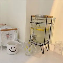 Bình Đựng Nước Thủy Tinh 4L Có Vòi Vặn - Tặng Kèm Giá Đỡ Tiện Lợi 814208