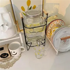 Bình Đựng Nước Thủy Tinh 4L Có Vòi Vặn - Tặng Kèm Giá Đỡ Tiện Lợi 814208