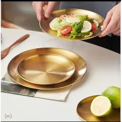 Set 5 Đĩa Inox Tròn Hàn Quốc – Khay Inox Trang Trí Đựng Thức Ăn Nhiều Kích Thước 814213