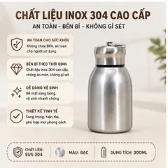 Bình Giữ Nhiệt Mini 300ml Inox 304 Cao Cấp Có Quai Xách Tiện Lợi Bình Nước Giữ Nhiệt Giữ Nóng Lạnh Cực Tốt Cho Văn Phòng 814233