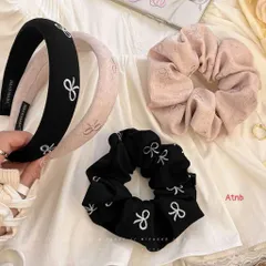 Set Bờm + Dây Buộc Tóc Đính Nơ - Phụ Kiện Tóc Xinh Xắn, Thời Trang 814241