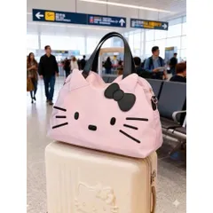 Túi Xách Du Lịch Hello Kitty Hồng Pastel - Túi Đựng Đồ Cá Nhân Cỡ Lớn, Có Quai Gài Vali Tiện Lợi 814246