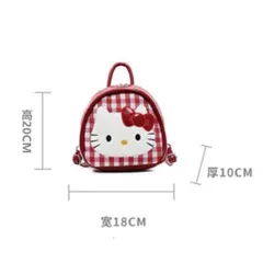 Balo Mini Hello Kitty Dễ Thương Túi Đeo Chéo 2 Trong 1 Da Bóng Cao Cấp Họa Tiết Caro Đỏ Trắng Phong Cách Hàn Quốc 814257