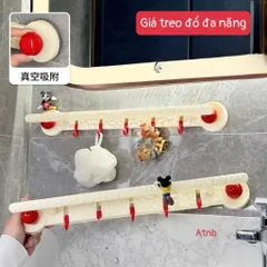 Giá Treo Khăn Nhà Tắm Hút Chân Không 42cm Kèm 6 Móc Treo Chữ U – Kệ Treo Khăn Dán Tường Không Khoa 814262