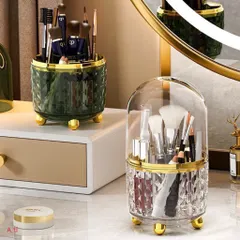 Ống Đựng Cọ Trang Điểm Xoay 360 Độ Có Nắp Đậy - Hộp Đựng Cọ Mỹ Phẩm Chống Bụi Decor Bàn Trang Điểm Sang Trọng 814282