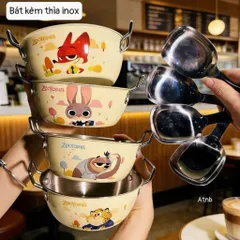 Bát Inox Cho Bé Ăn Dặm Zootopia Kèm Thìa – Bát Ăn Chống Nóng Cách Nhiệt Cao Cấp, Họa Tiết Hoạt Hình Đáng Yêu 814284