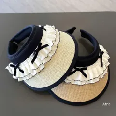 Mũ Cói Nửa Đầu Phối Bèo Nơ Xinh Xắn - Nón Visor Nữ Chống Tia UV Rộng Vành Đi Biển Cao Cấp Style Hàn Quốc 814297