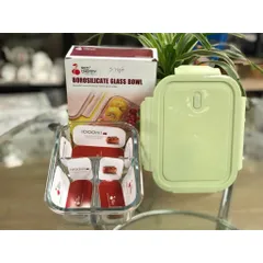 Hộp Cơm Thủy Tinh 3 Ngăn Chịu Nhiệt RED CHERRY 1040ml – Hộp Đựng Thức Ăn Chia Ngăn Mang Đi Làm, Quay Lò Vi Sóng Cao Cấp 814312