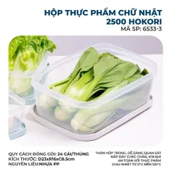 Bộ 3 Hộp Nhựa Đựng Thực Phẩm Chữ Nhật Hokori 6533 Cao Cấp - Hộp Bảo Quản Thức Ăn Trong Suốt Kháng Khuẩn Tiện Lợi 814315