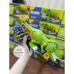 Đồ Chơi Xe Khủng Long Nuốt Ô Tô Con Cỡ Lớn Kèm 6 Xe Hợp Kim, Xe Tải Khủng Long Ăn Ô Tô Có Đường Trượt Vui Nhộn Cho Bé 814319