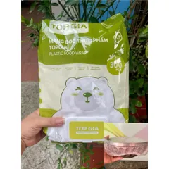 Túi màng bọc thực phẩm 300 chiếc chất liệu PE treo tường dạng rút tiện lợi, có chun co dãn siêu dai 814320