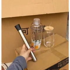 🔥 [HÀNG MỚI] Combo 2 Bình Thủy Tinh Cao Cấp Nắp Gỗ Tre & Ống Hút Sang Trọng - Ly Can Thủy Tinh Viral Siêu Chill 500ml 814339