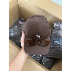 Combo Mũ Lưỡi Trai Thêu Gấu Trắng & Mắt Kính Nâu Vintage - Set Phụ Kiện Thời Trang Nam Nữ Phong Cách Hàn Quốc 814344