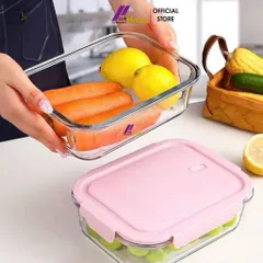 Set 3 Hộp Thủy Tinh Khóa Hộp Đựng Thực Phẩm Borosilicate Cao Cấp Chịu Nhiệt Lò Vi Sóng 410ml 680ml 1000ml Royal Design 814345